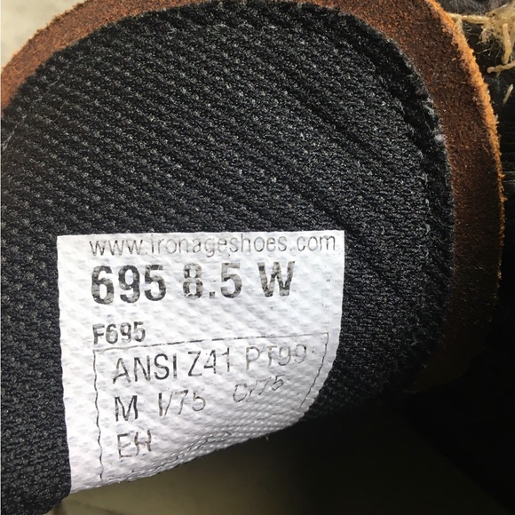 Iron Age 695 Brown Steel Toe Work Industrial Lace Up Men’s Boots Size 8.5 Wide main image 8